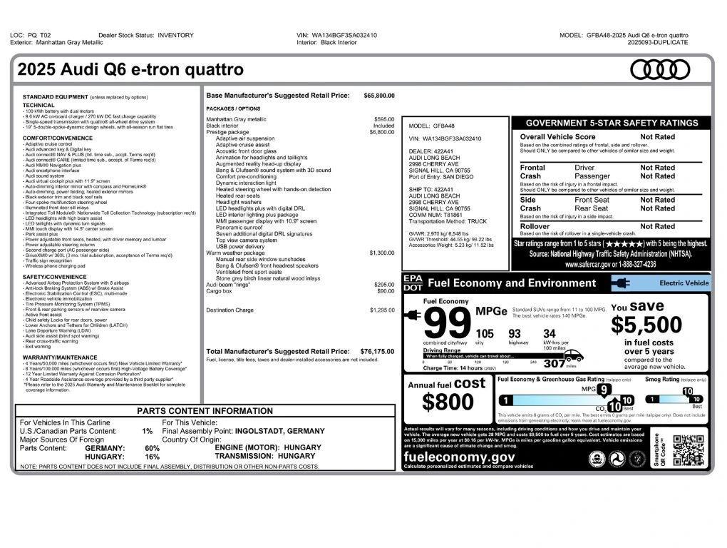 audi q6 e-tron 2025 WA134BGF3SA032410 image audi q6 e-tron 2025 WA134BGF3SA032410 image